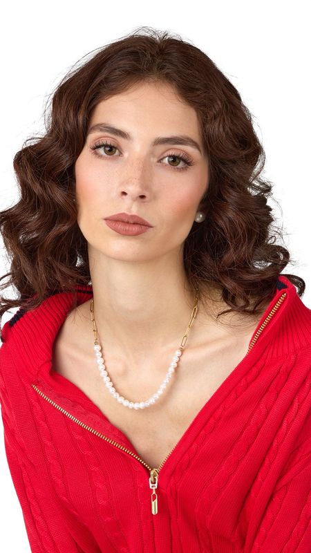 Amber pearls and gold Necklace