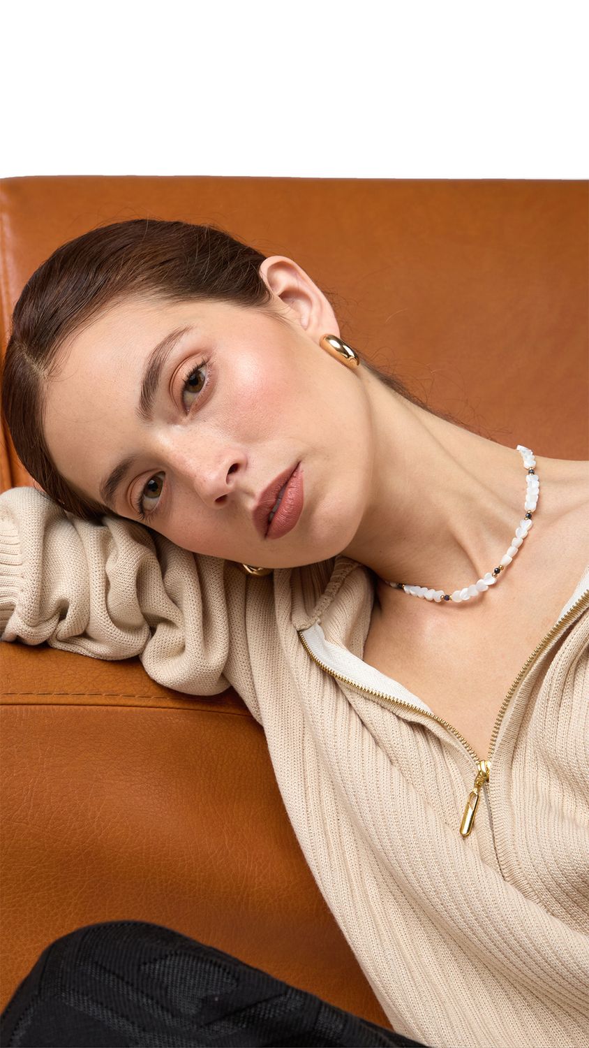 Margot heart mother of Pearl Necklace