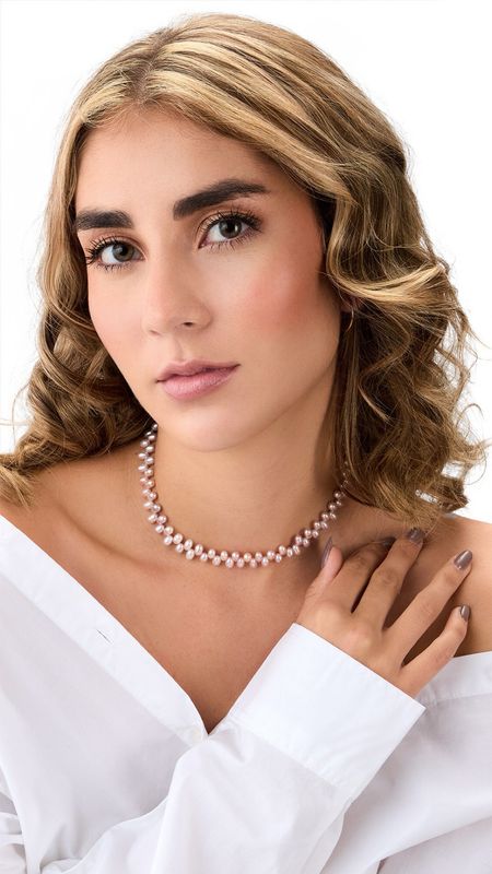 Minnie All Rose Pearls Necklace
