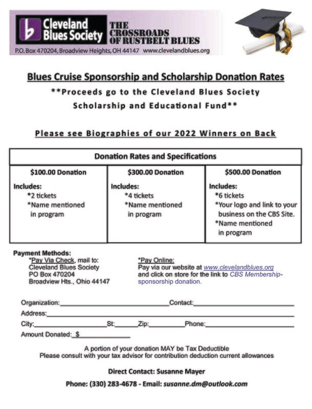 Blues Cruise Ticket Donation Form