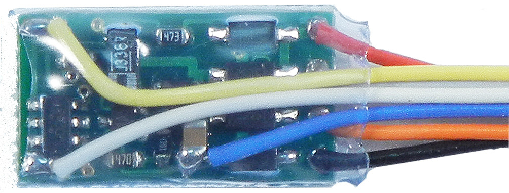 N12SR N-Scale generic decoder, 1 Amp, 4 function N12SR N-Scale generic decoder, 1 Amp, 4 function