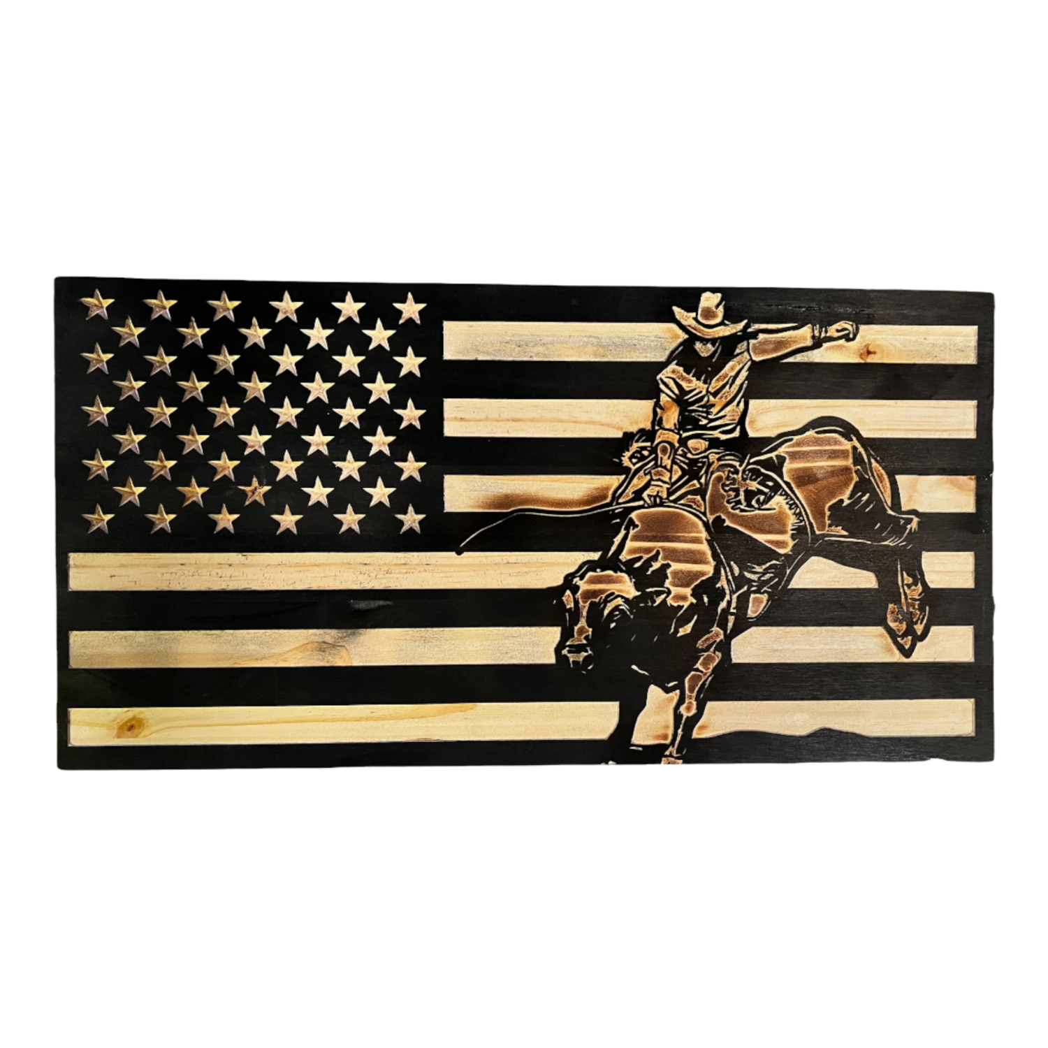Rodeo cowboy Flag (Black&White)