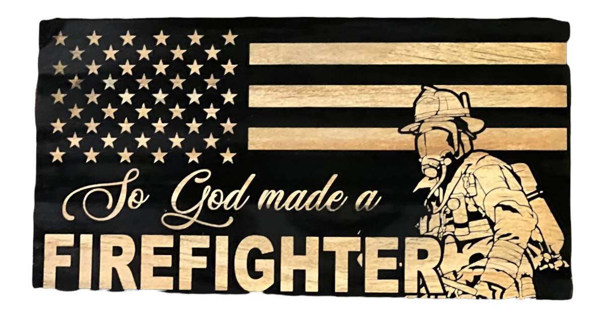 So God Made A Firefighter Flag (Black&White)