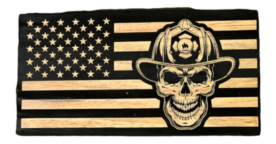 Firefighter Skull Flag (Black&White)