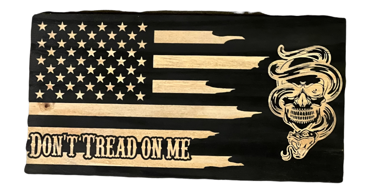 Don’t Tread On Me Skull & Snake Flag (Black&White)