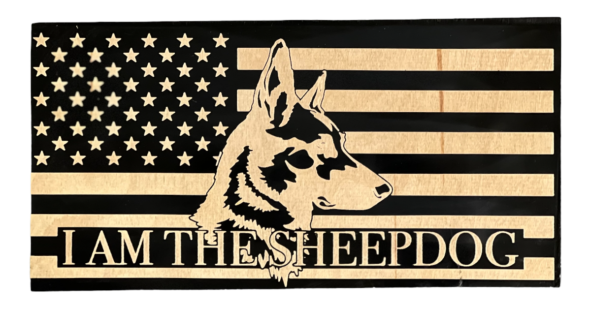 I Am The Sheepdog Flag (Black&White)