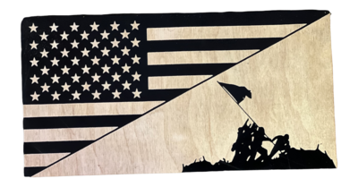 Iwo Jima Split Diagonal Flag