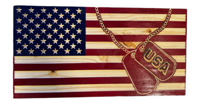Dog Tag Flag (red White And Blue)