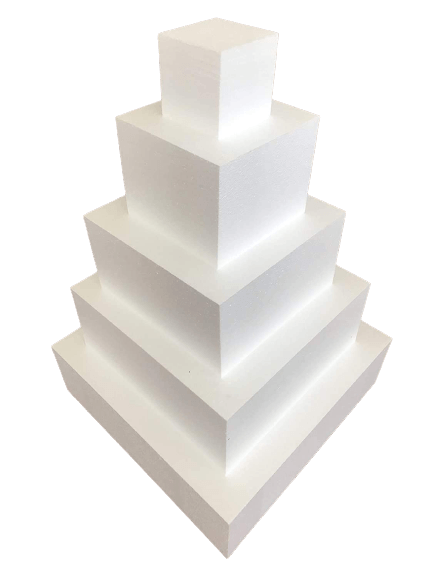 Torta in polistirolo H 11,5 cm ogni disco - 5 Pezzi Ø 10 cm, Ø 20 cm, Ø 30 cm, Ø 40 cm, Ø 50 cm