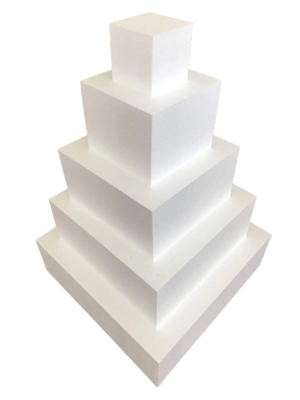 Torta in polistirolo H 11,5 cm ogni disco - 5 Pezzi Ø 10 cm, Ø 20 cm, Ø 30 cm, Ø 40 cm, Ø 50 cm