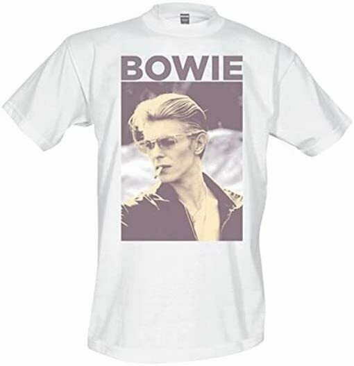 David Bowie T-Shrirt - bianco taglia M (ritratto del cantante)