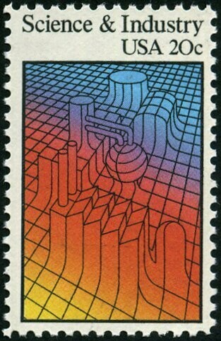 Francobollo Usato - USA 1983- 3 C -Dimensional Graph