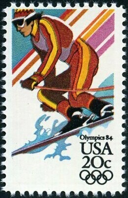 Francobollo Usato - USA 1984 - 14th Winter Olympic Games, Downhill Skiing