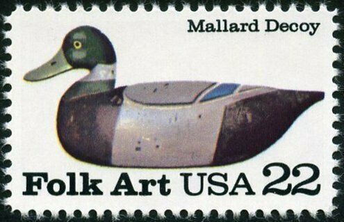 Francobollo - Stati Uniti -Duck Decoy: Mallard 22 C - 1985 -  Usato