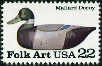 Francobollo - Stati Uniti -Duck Decoy: Mallard 22 C - 1985 - Usato