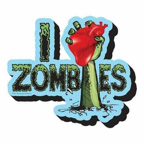Aquarius I Heart Zombies Chunky Magnet