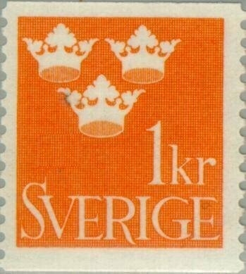 Francobollo -Svezia -Three Crowns1 K - 1939 Usato