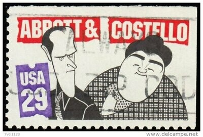 Francobolli Stati Uniti Bud Abbott (1895-1974) and Lou Costello (1908-1959) 29 C 1991 Usato