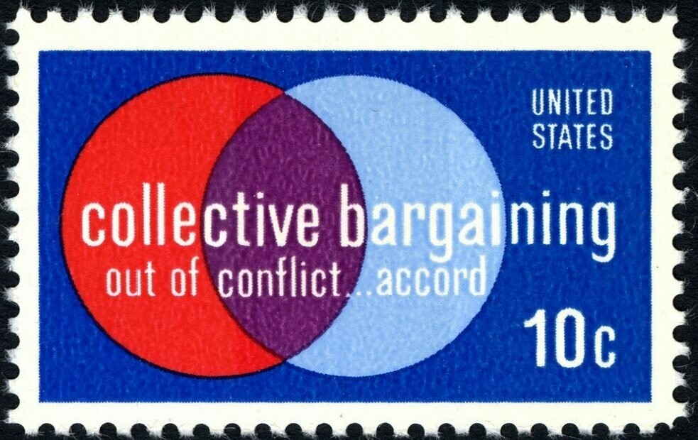 Francobollo - Stati Uniti - Collective Bargaining - "Labor and Management" - 10 C - 1975 - Usato