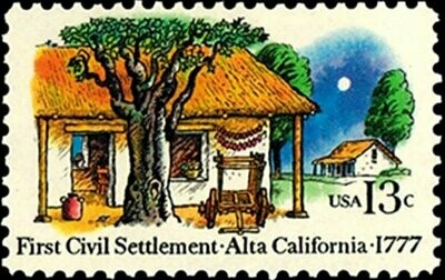Francobollo - Stati Uniti -First Civil Settlement, Alta California 1777 13 C - 1977 - Usato