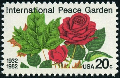 Francobollo - Stati Uniti -International Peace Garden, 1932- 1982 - 20 C - 1982 -  Usato