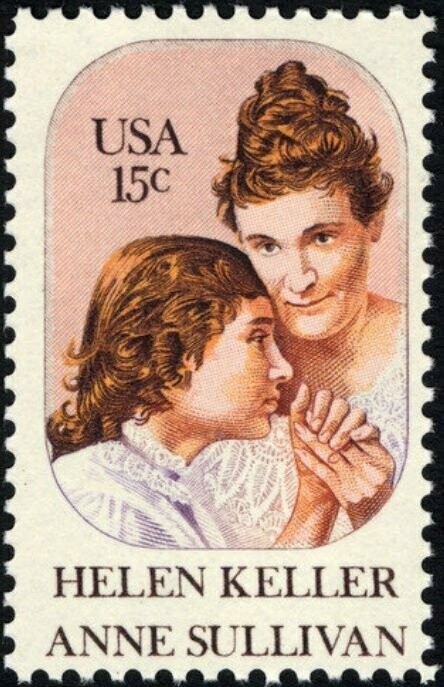 Francobollo - Stati Uniti -Helen Keller (1880-1968) and Anne Sullivan (1867-1936) 15 C - 1980 -  Usato