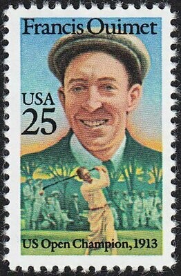 Francobollo - Stati Uniti -Francis Ouimet (1893-1967), 1st Amateur Golfer to Win the US 25 C - 1988 - Usato