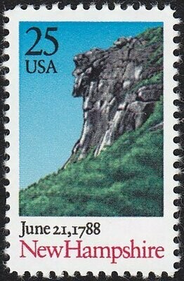 Francobollo - Stati Uniti -New Hampshire Ratification Date 25 C - 1988 - Usato