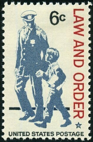 Francobollo - Stati Uniti -Policeman and Boy 6 C - 1968 - Usato
