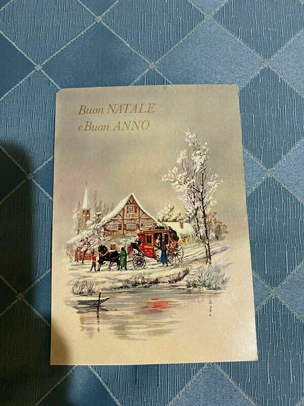 Cartolina Formato Grande - Buon natale e Buon anno viaggiata - colori