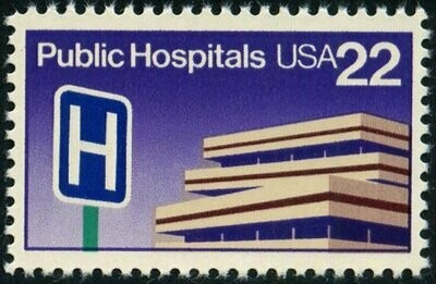 Francobollo - Stati Uniti -Public Hospitals 22 C - 1986 - Usato
