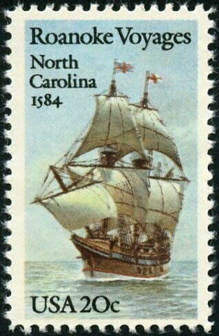 Francobollo - Stati Uniti -Roanoke Voyage - The Elizabeth 20 C - 1984 - Usato