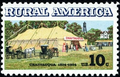 Francobollo - Stati Uniti -Rural America - Chautauqua Tent and Buggies 10 C - 1974 - Usato