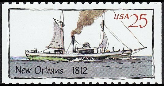 Francobollo - Stati Uniti -Steamboats Washington, 1816 25 C - 1989 - Usato