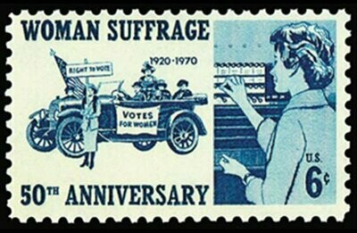 Francobollo - Stati Uniti -Suffragettes, 1920 and Woman Voter, 1970 6 C - 1970 - Usato