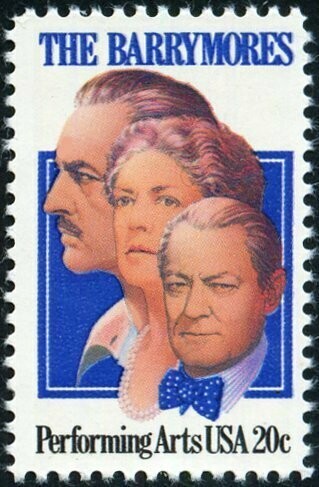 Francobollo - Stati Uniti -The Barrymores Actors, John, Ethel, & Lionel 20 C - 1982 - Usato