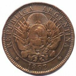 Moneta - Argentina -  2 centavos - 1892