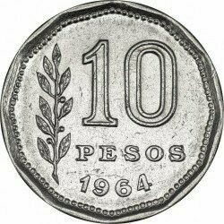 Moneta - Argentina - 10 pesos - 1964