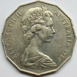 Moneta - Australia -  50 cents - 1980
