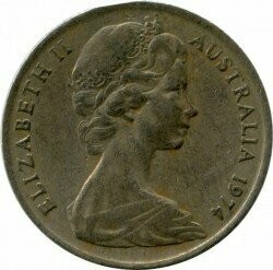 Moneta - Australia -  10 cents - 1974
