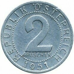 Moneta - Austria - 2 groschen - 1951