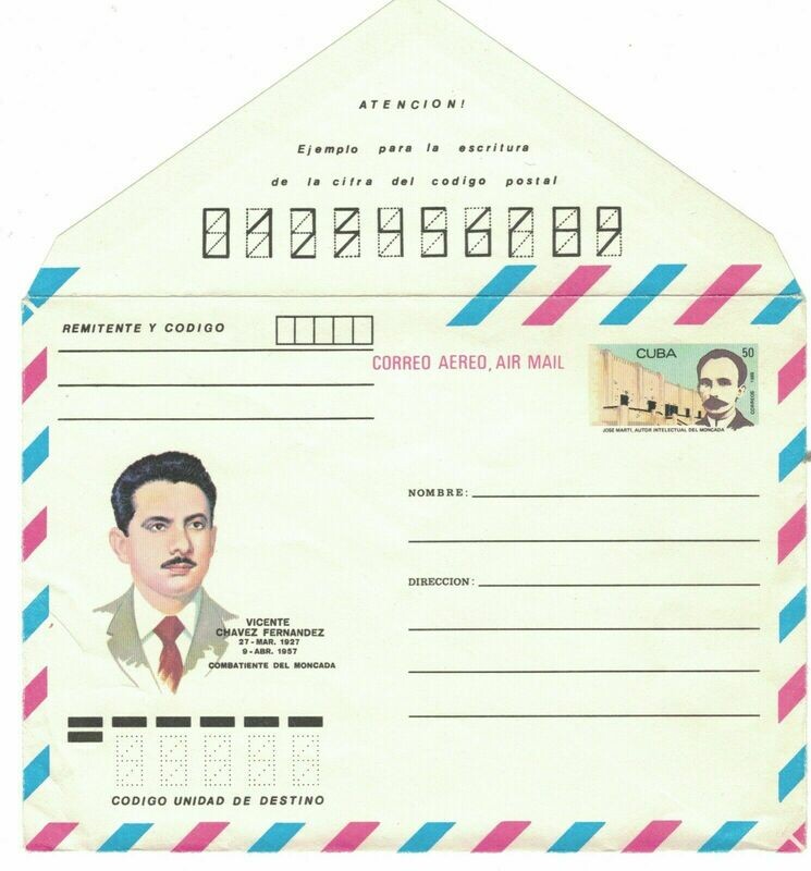 Interi postali Cuba - Aerograma CUBA José Martí, autor intelectual del Moncada1969 - 50 C