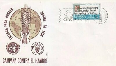 FDC Spagna - 1963- Campaign against Hunger - 1 PTA