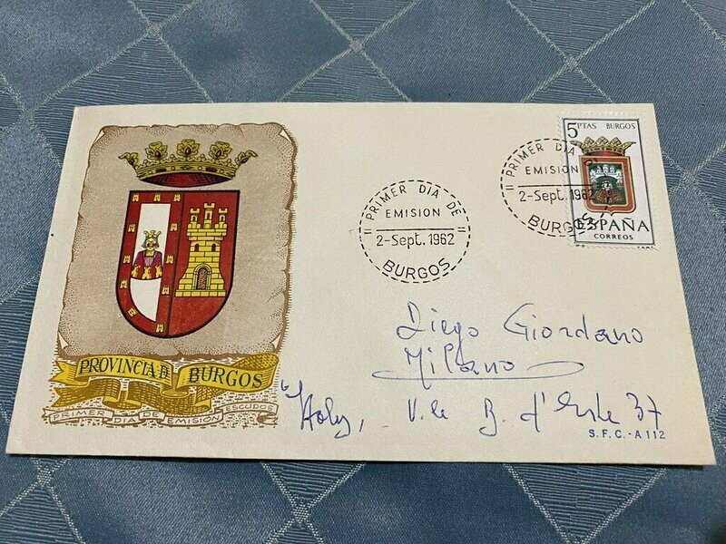 FDC Spagna - Provincial Arms- Burgos FDC S.F.C. A112 - 5 PTA