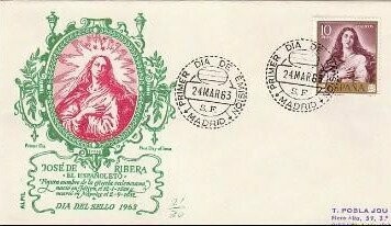 FDC Spagna - 1963- Jose de Ribera "El Españoleto" (4/4) - 10 PTA