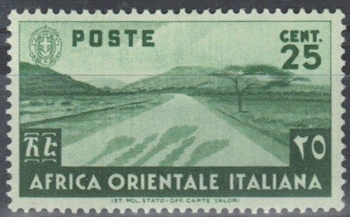 Francobollo - Africa orientale italiana (AOI) - Various subjects -  25 C - 1938 - Usato