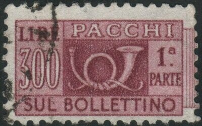 Francobollo - Rep. Italia - Pacchi postali "sul bollettino" - 300 L - 1955 - Usato