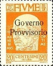 Francobollo - Fiume - Gabriele D´Annunzio Overprint "Governo Provvisorio" -  20 C - - 1921 - Usato