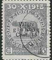 Francobollo - Fiume - Overprinted "Valore globale" Type I -  15 C - 1920 - Usato