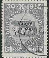 Francobollo - Fiume - Overprinted "Valore globale" Type I - 15 C - 1920 - Usato